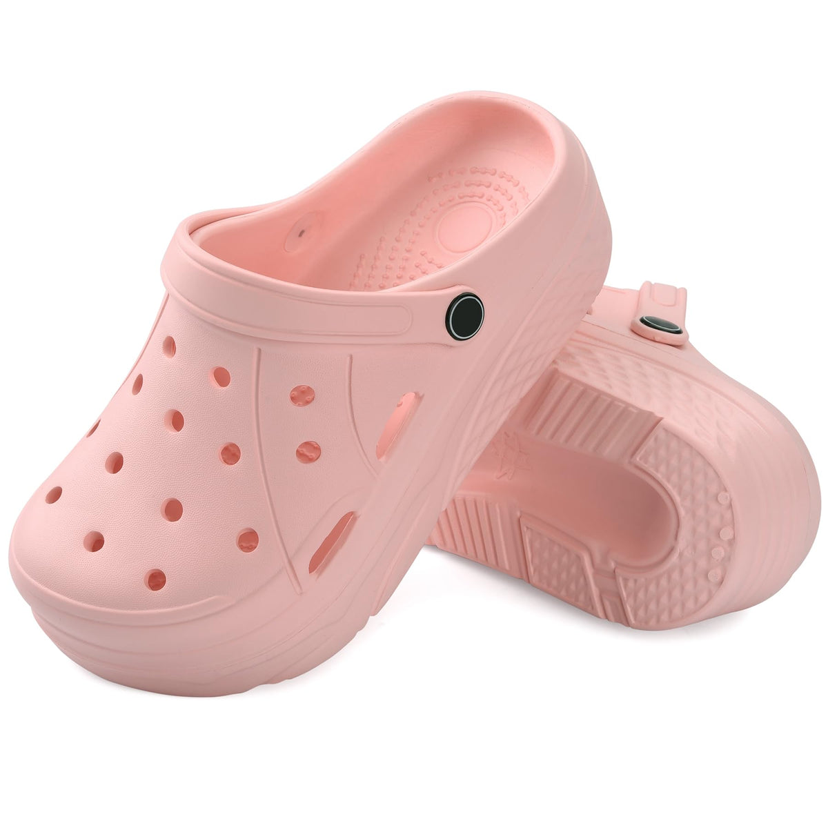 VONMAY Womens Platform Clogs Garden Shoes with Arch Support Comfortable Slip-on Slide Sandals Beach Slippers (Pink)