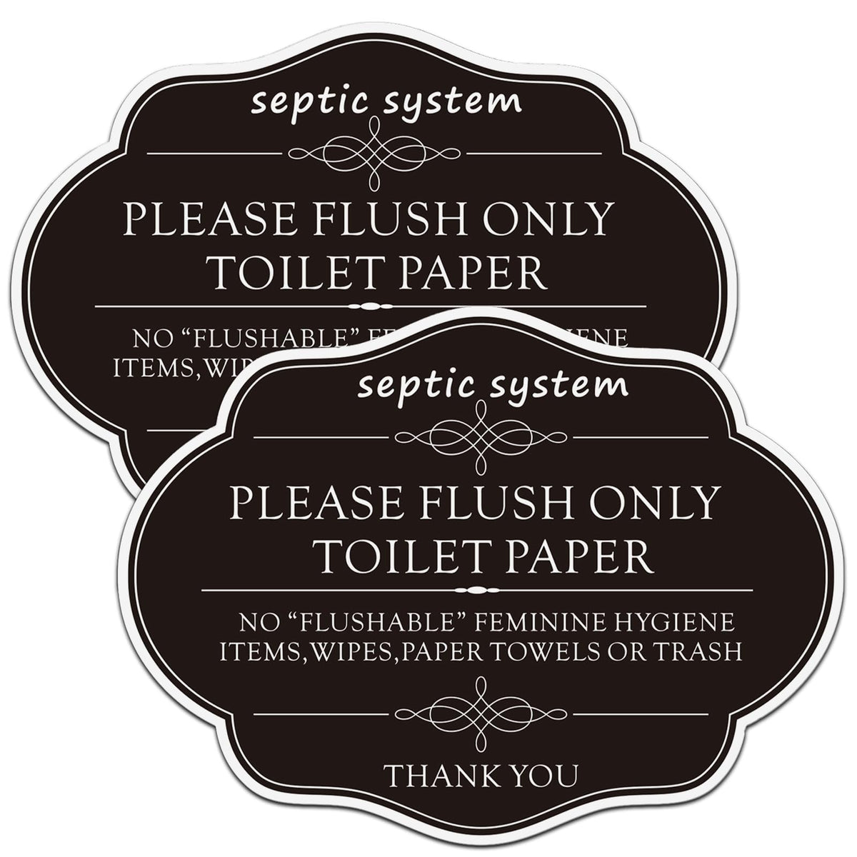 Do Not Flush Rules Bathroom SignsRAMIEYOO Designer Sign For Septic SystmePlease Flush Only Toilet PaperGreat for HomeBusiness or RVCabin (Black A)