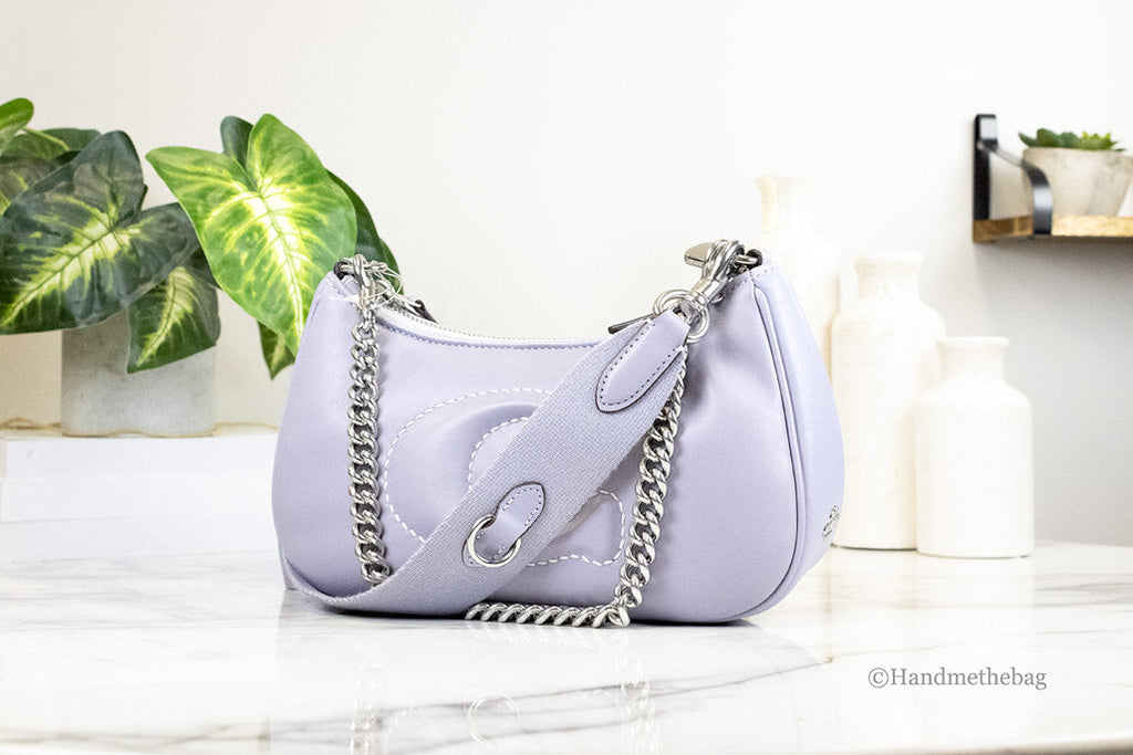 Coach Teri Small Mist Leather Signature Quilting Shoulder Handbag