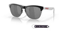 Oakley Frogskins Lite OO9374 937453 63MM Matte Black/Prizm Black Round Sunglasses for Men + BUNDLE Accessory Leash + Designer iWear Kit
