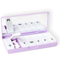 PORT X POLISH Designer Weekly Pill Box Organizer (Single 1X Daily Lilac) | Compact Stylish 7-Day Vitamin Supplement Case | Cute Portable Mini Travel Medicine Carrier | BPA-Free Pillbox Caddy