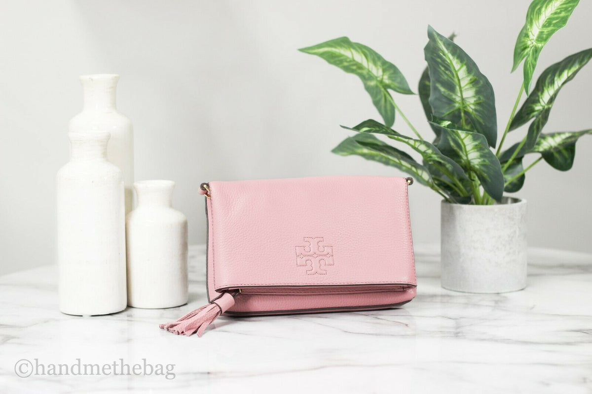 Tory Burch Thea Mini Pink Magnolia Foldover Crossbody Bag