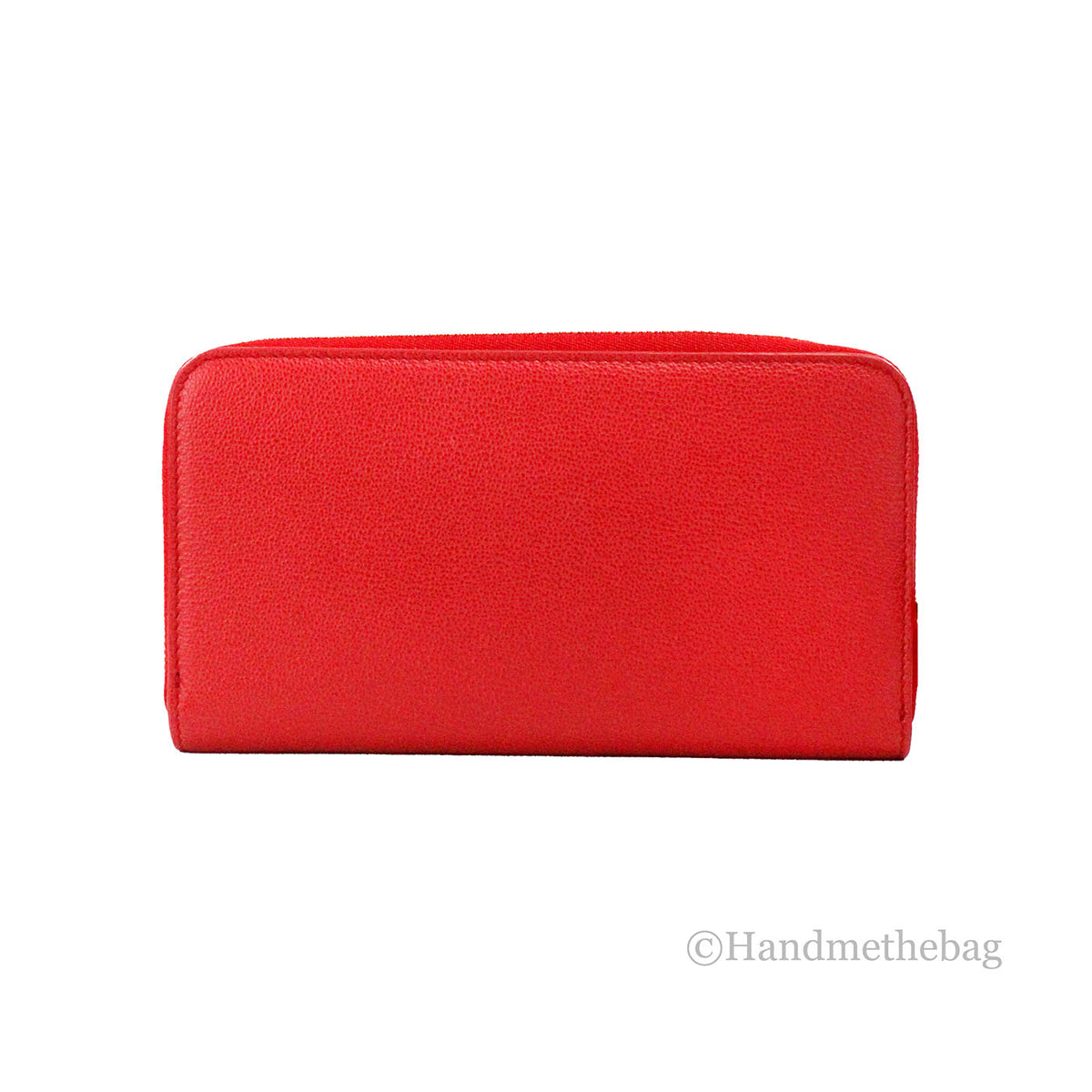 Burberry Elmore Red Branded Embossed Leather Continental Clutch Wallet