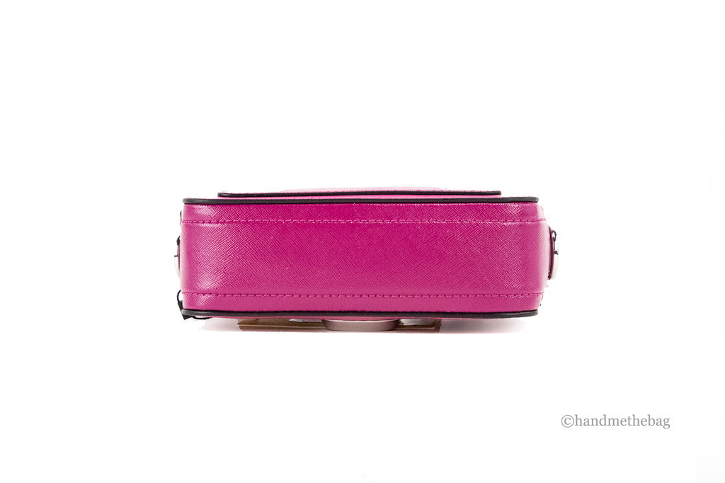 Marc Jacobs The Studded Snapshot Saffiano Leather Magenta Shoulder Handbag