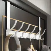 Over The Door Hooks - 6 Hook Space Aluminum Hanger