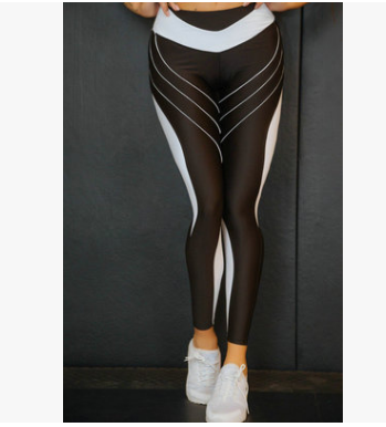 Yoga Pants with Color Block Print for Sports