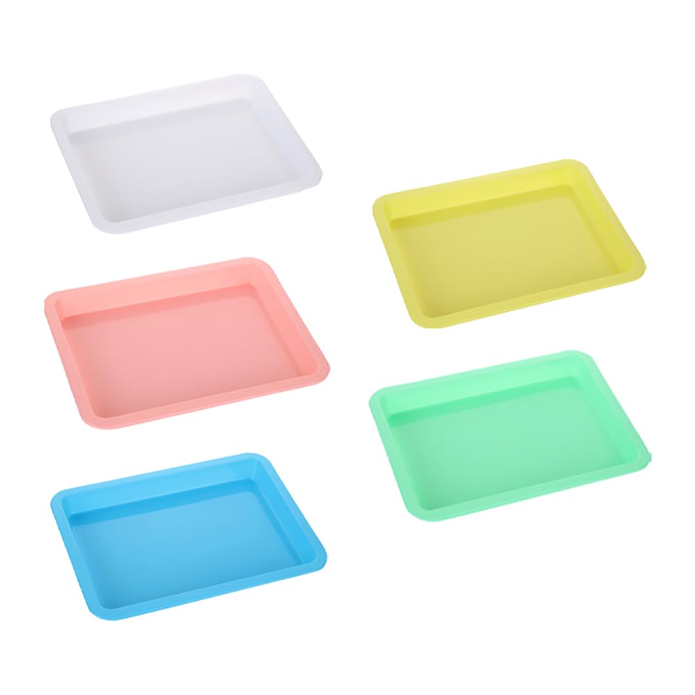 5 Pcs Cat Open Top Litter Boxes Small Kitten Litter Boxes Large Rabbit Litter Pans Cat Litter Box Trays Plastic Art Trays Bunny Toilets