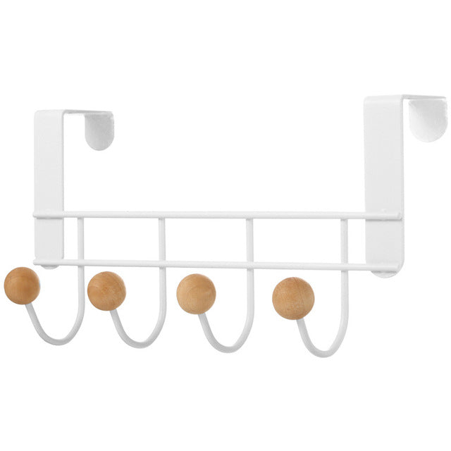 Metal Clothes Storage Rack with Door Hooks for Home