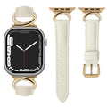 mxiixnai Leather Band Compatible with Apple Watch Bands for Women Dressy Designer Strap with C-Shape Metal Buckle for iWatch Series 10/9/8/7/6/5/4/3/2/1/se/Ultra/Ultra 2(49mm 46mm 45mm 44mm 42mmStarlight/Gold)