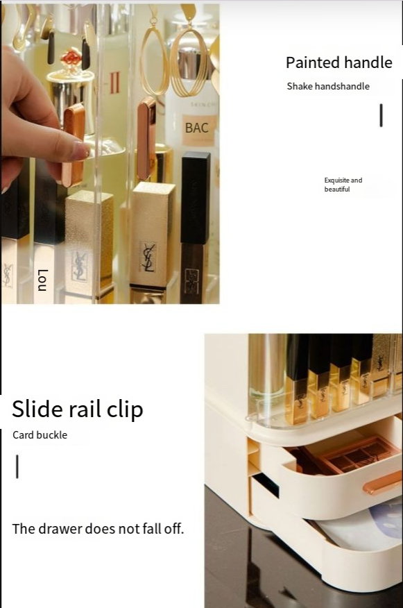 Mirror Integrated Cosmetics Storage Box