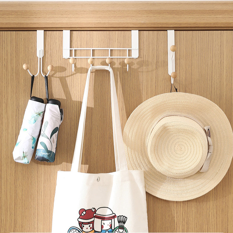 Metal Clothes Storage Rack with Door Hooks for Home
