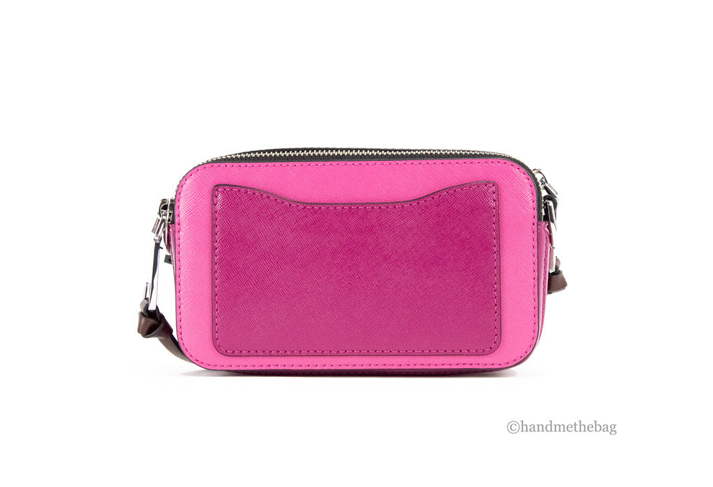 Marc Jacobs The Studded Snapshot Saffiano Leather Magenta Shoulder Handbag