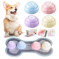 WOOFOOW Dog Buttons Talk Recordable Dog Training Buttons for Communication Wireless Dog Door Bells to Go Outside Potty Bells for Dogs with Training Manual Designer Mat and Stickers 4 Buttons