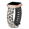 Two Tone Leopard Engraved Band Compatible with Apple Watch Bands for Women 44mm 40mm 41mm 45mm 38mm 49mm 42mm Men Soft Silicone Cheetah Designer Strap for iWatch Series 9 8 7 6 5 4 3 2 1 Ultra 20 SE