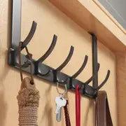 Over The Door Hooks - 6 Hook Space Aluminum Hanger