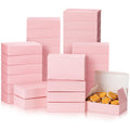 FillTouch 36 Pcs Pink Boxes Small Pink Biscuit Boxes Bakery Boxes Cookie Boxes Candy Boxes Treats Boxes Cardboard Recyclable Pink and Black for Party Favor Wedding Packaging(Pink6 x 4 x 1.6 Inch)